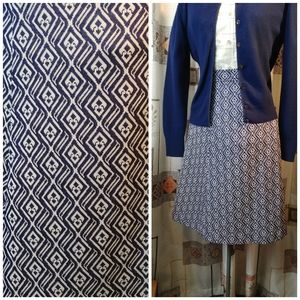 Vintage Navy Geometric Skirt